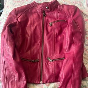 Andrew Marc New York Fuchsia 100% Leather Jacket XS